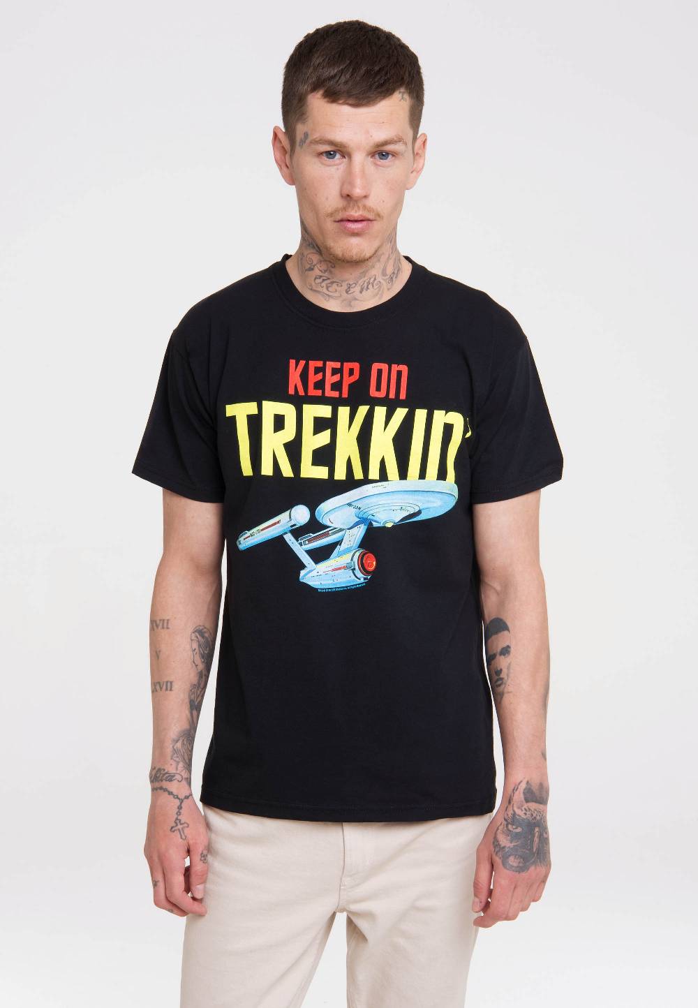 Logoshirt Star Trek - USS Enterprise - Keep On Trekkin' - T-Shirt Print Auslauf
