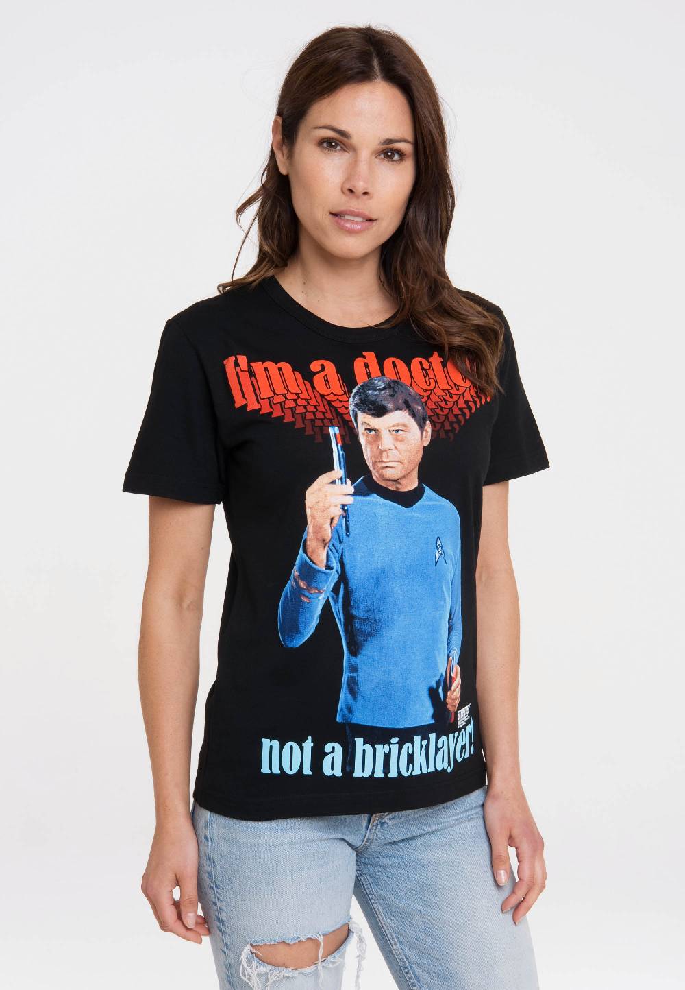 Logoshirt Star Trek - Dr. McCoy - I'm A Doctor Not A Bricklayer - T-Shirt Print - Damen im Angebot