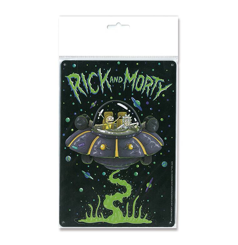 Logoshirt Rick & Morty - Raumschiff - Blechschild A5 Nur noch ein Tag übrig
