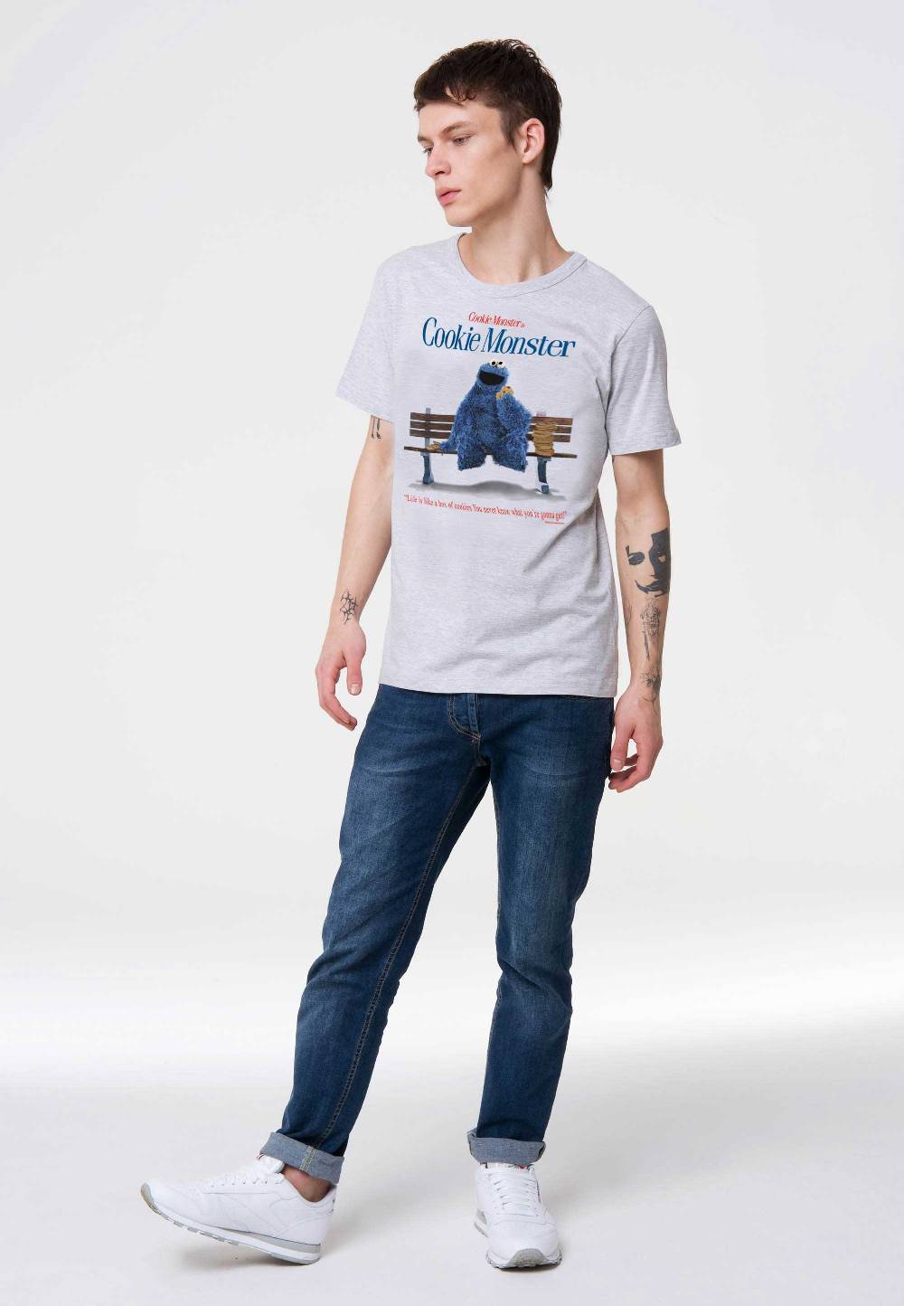 Logoshirt Sesamstrasse - Krümelmonster - Cookie Monster - Box Of Cookies - T-Shirt Print - Herren Online Outlet