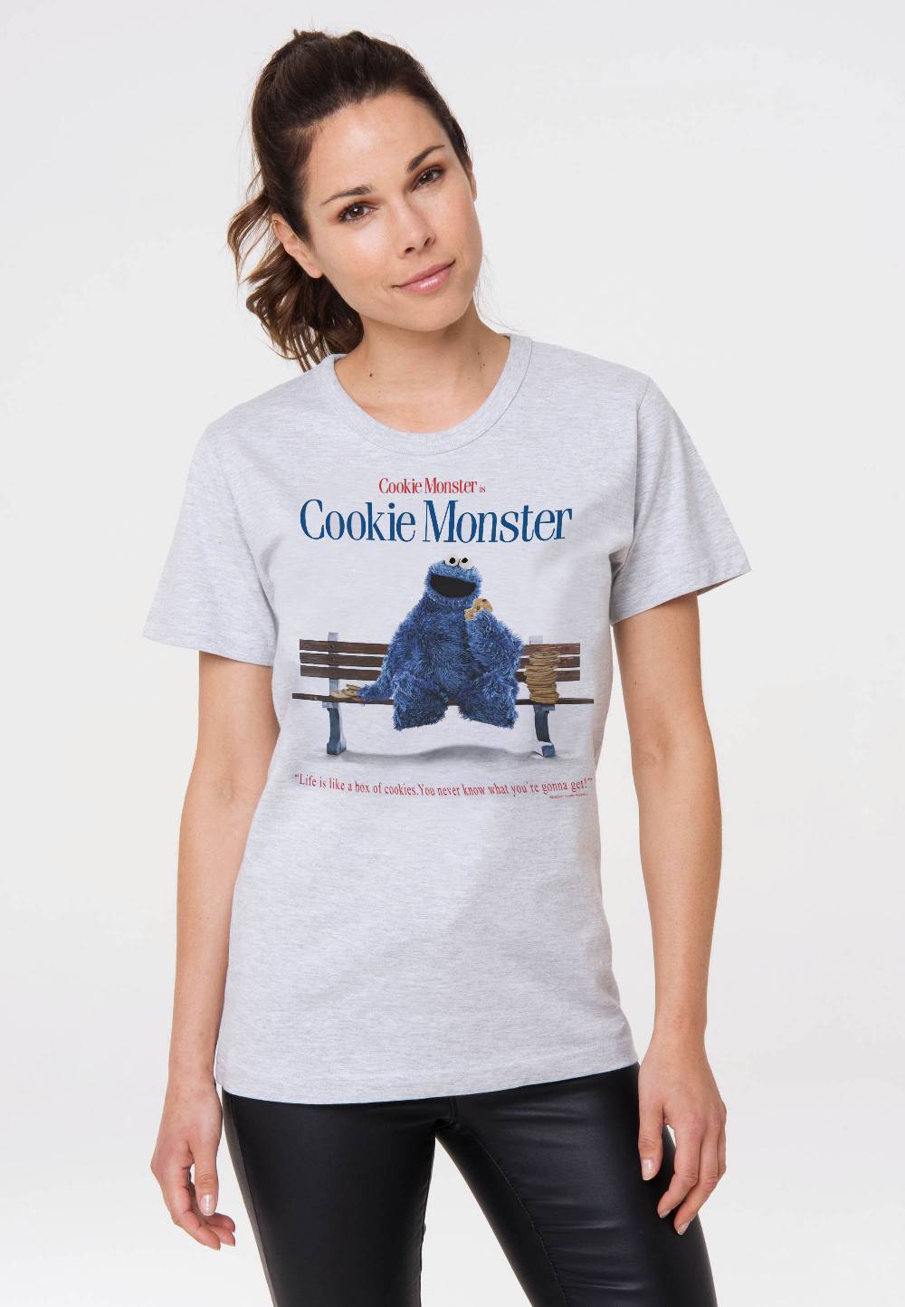Logoshirt Sesamstrasse - Krümelmonster - Cookie Monster - Box Of Cookies - T-Shirt Print - Damen Neuheiten
