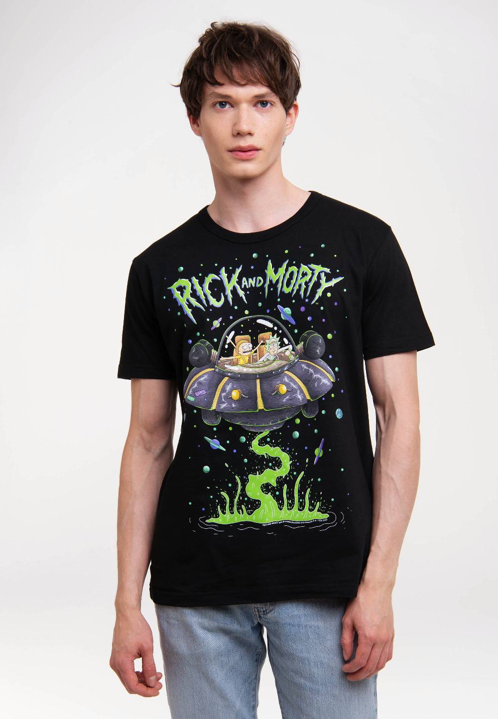 Logoshirt Rick & Morty - Raumschiff - T-Shirt Print - Herren Super Rabatt