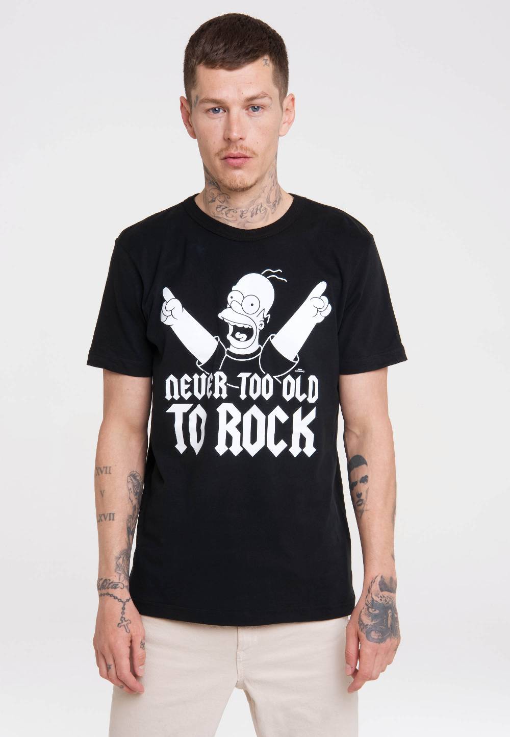 Logoshirt The Simpsons - Homer Simpson - Never Too Old To Rock - T-Shirt Print - Herren Riesige Rabatte