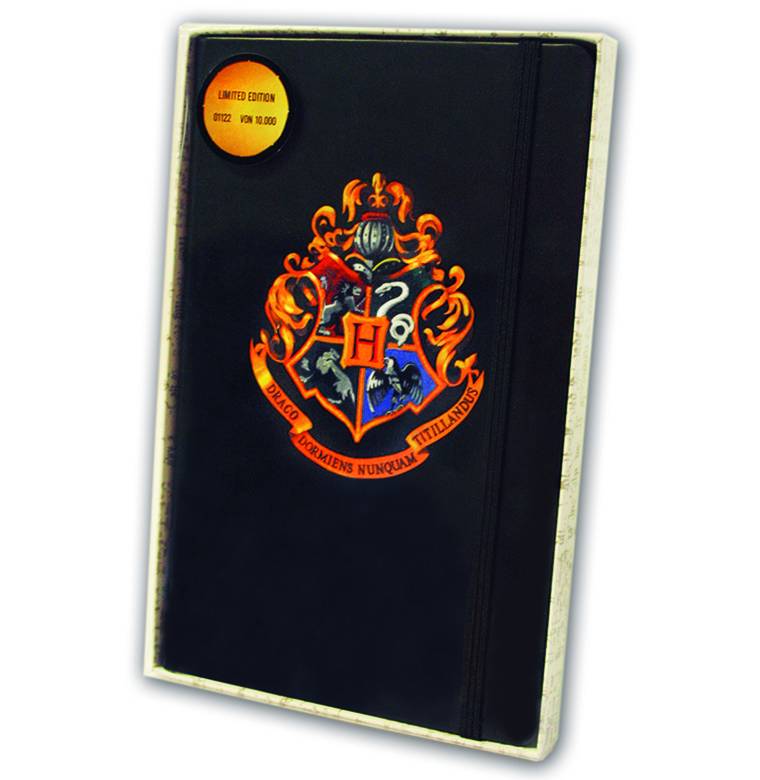 Logoshirt Harry Potter - Hogwarts Logo - Hardcover Notizbuch A5 - mit Gummiband - Gepunktet - Limited Edition Neueste Mode