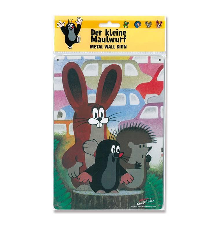 Logoshirt Der kleine Maulwurf - Freunde - Hase und Igel - Blechschild A5 Wochenangebot