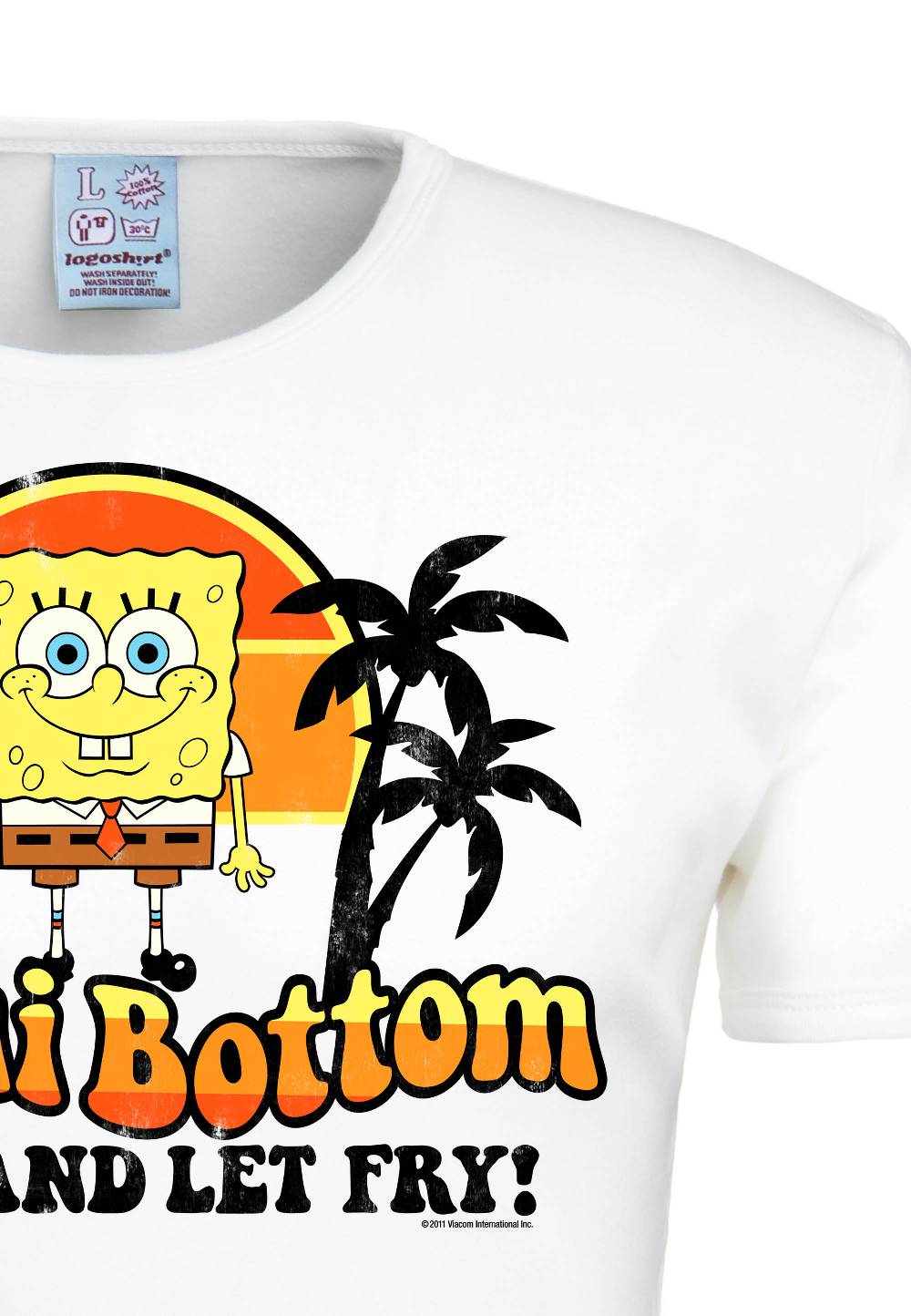 Logoshirt Spongebob - Bikini Bottom - Live And Let Fry - T-Shirt Print - Herren Lagerräumung