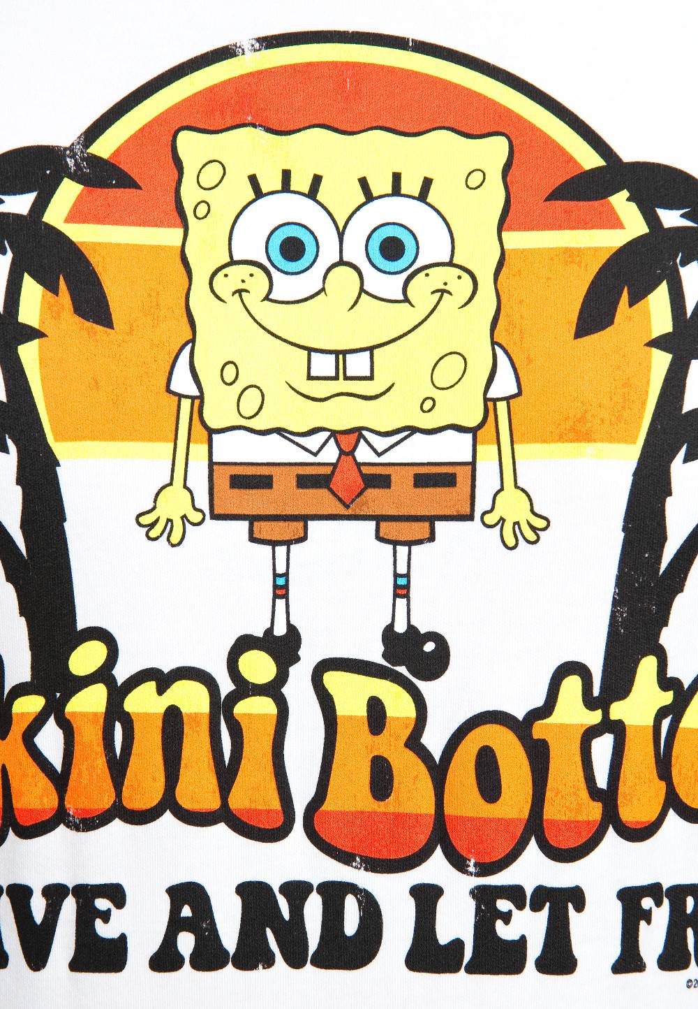 Logoshirt Spongebob - Bikini Bottom - Live And Let Fry - T-Shirt Print - Herren Lagerräumung