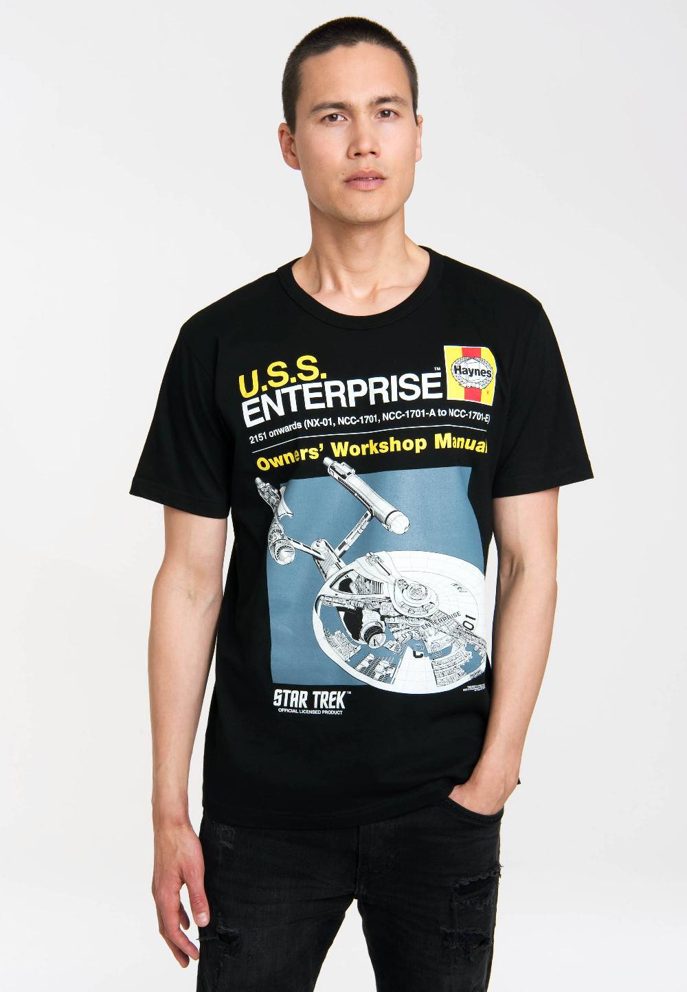 Logoshirt Star Trek - USS Enterprise - Haynes Workshop Manual - T-Shirt Print - Herren Sonderangebote