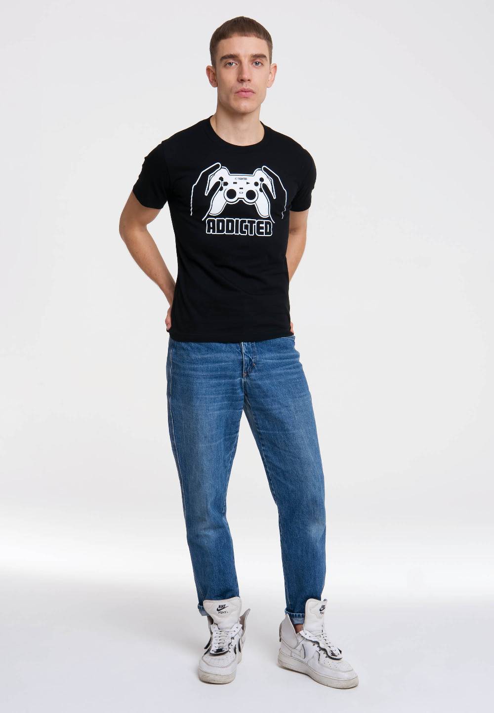 Logoshirt Addicted - Gamecontroller - T-Shirt Print Letzter Tag