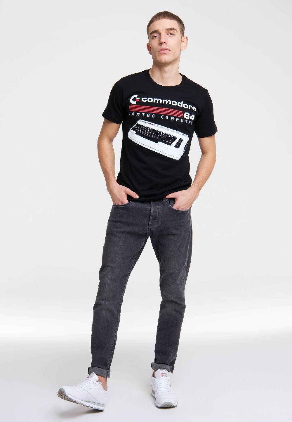 Logoshirt Commodore 64 - Gaming Computer - Tastatur - T-Shirt Print Speichern exportieren