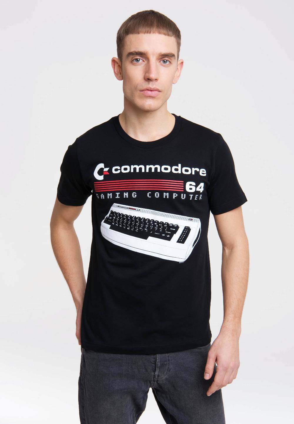 Logoshirt Commodore 64 - Gaming Computer - Tastatur - T-Shirt Print Speichern exportieren