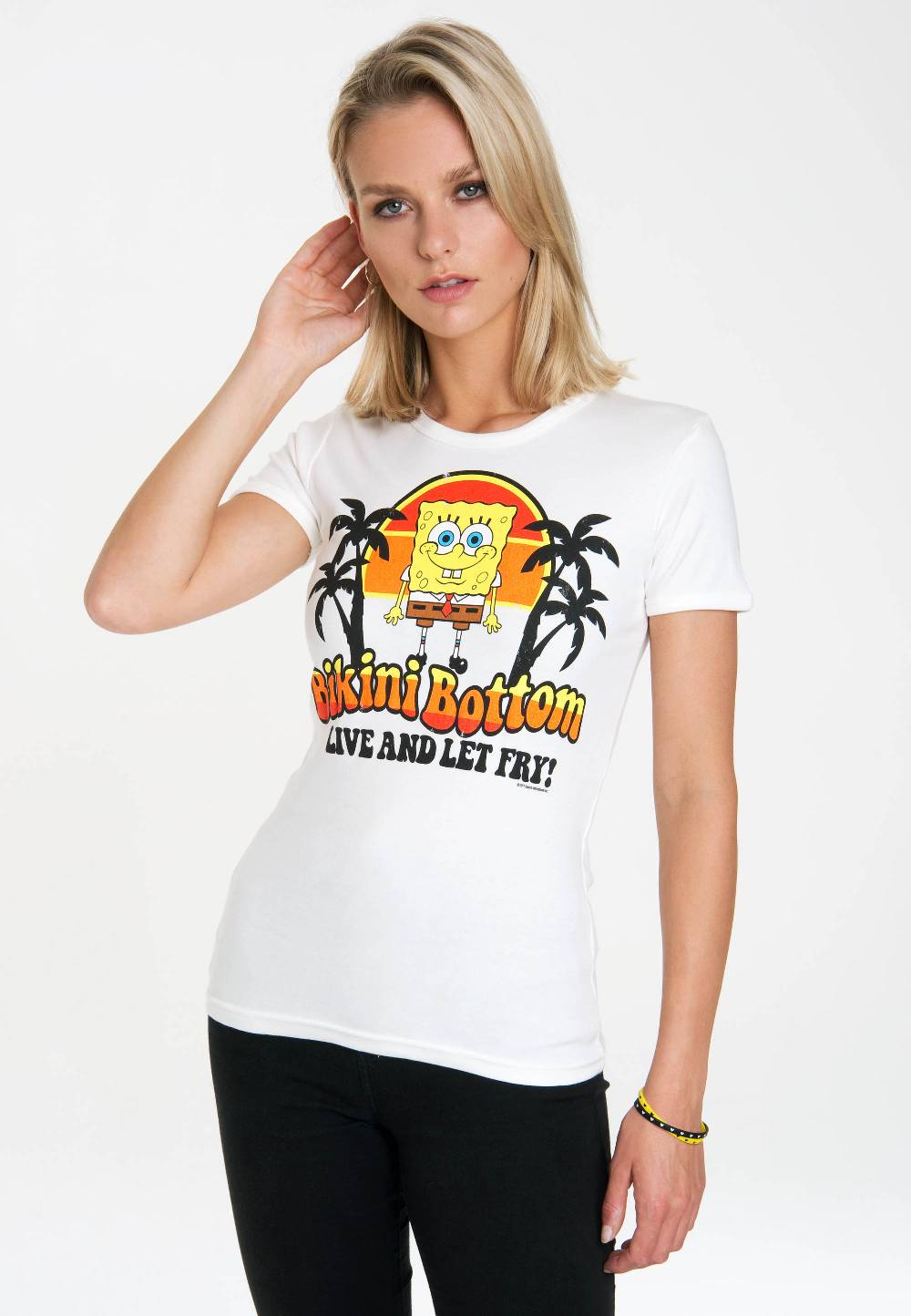 Logoshirt Spongebob - Bikini Bottom - Live And Let Fry - T-Shirt Print - Damen Online