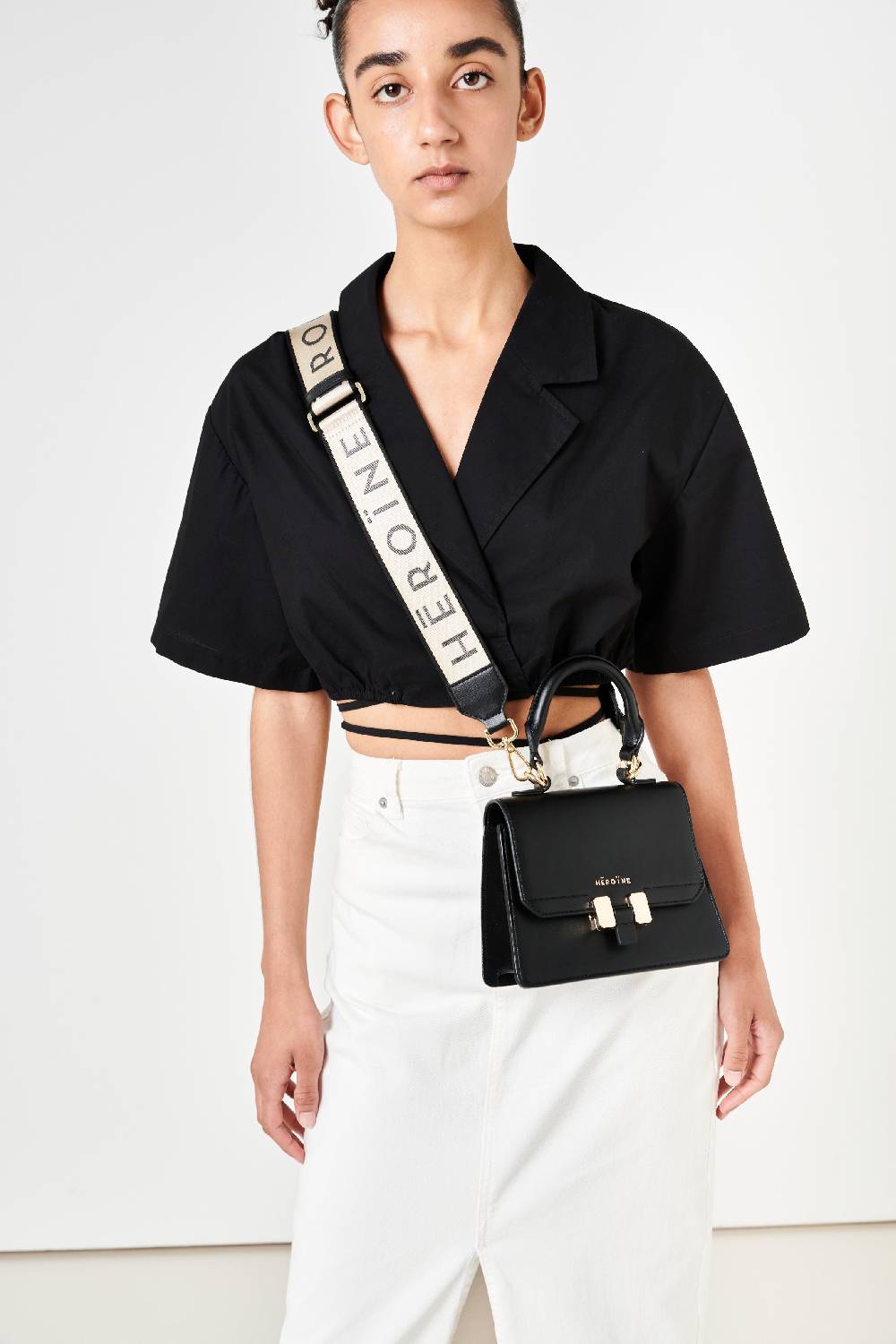 Maison Héroïne BI-COLOR LOGO SHOULDER STRAP Neueste Stile