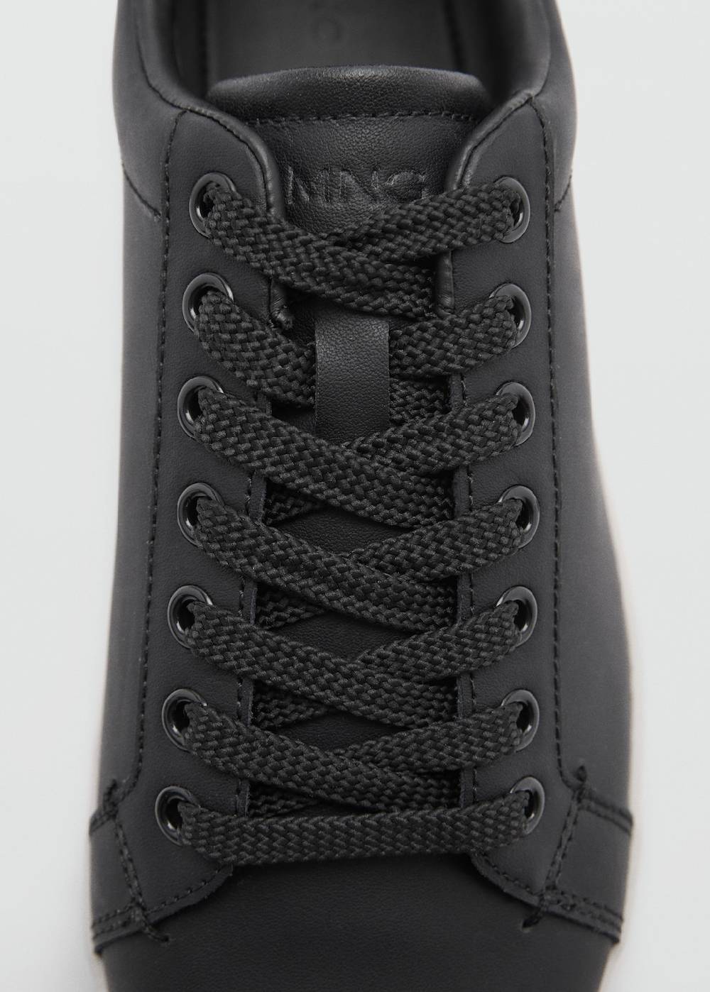 Mango Ledersneakers mit Kontrastsohle Tägliche Deals