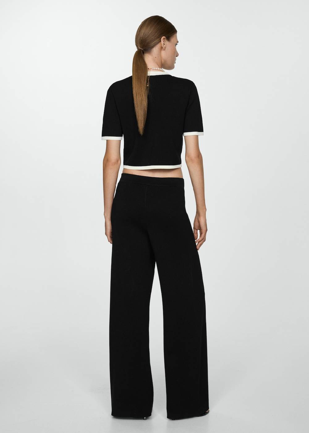 Mango Gerade Hose mit Kontrastborten Discount Store für neue Produkte
