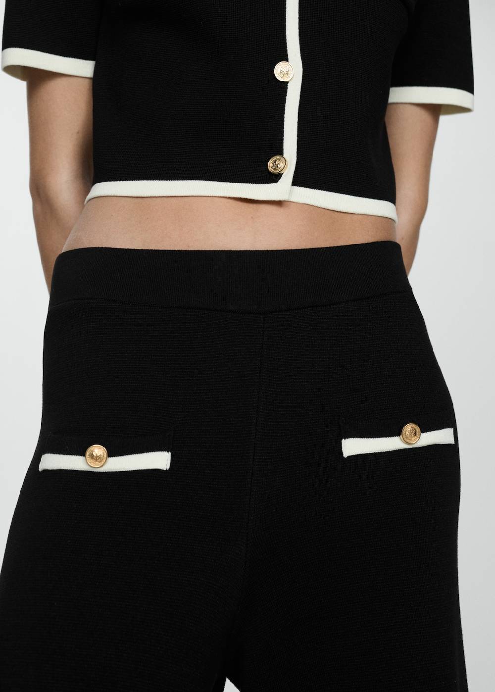 Mango Gerade Hose mit Kontrastborten Discount Store für neue Produkte