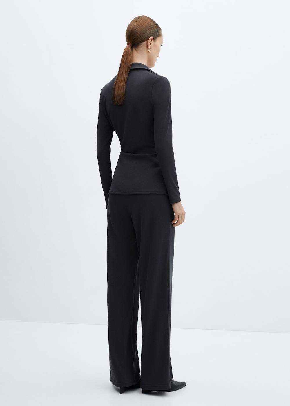 Mango Wideleg-Hose mit Stretchbund Auslauf