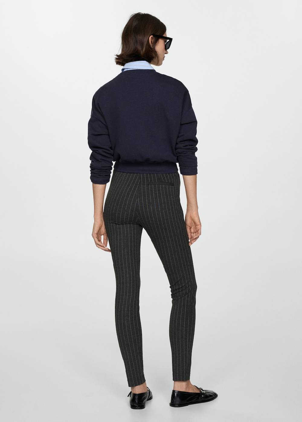 Mango Gestreifte Leggings mit hoher Bundhöhe Hotsell
