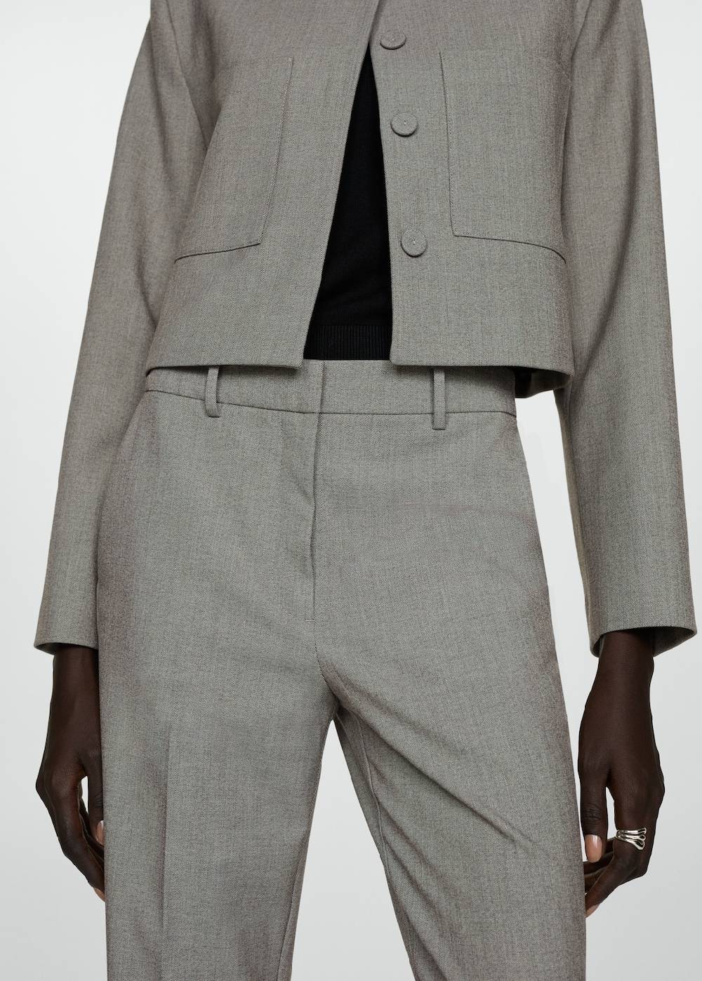 Mango Ausgestellte Hose mit hohem Bund Rabatt