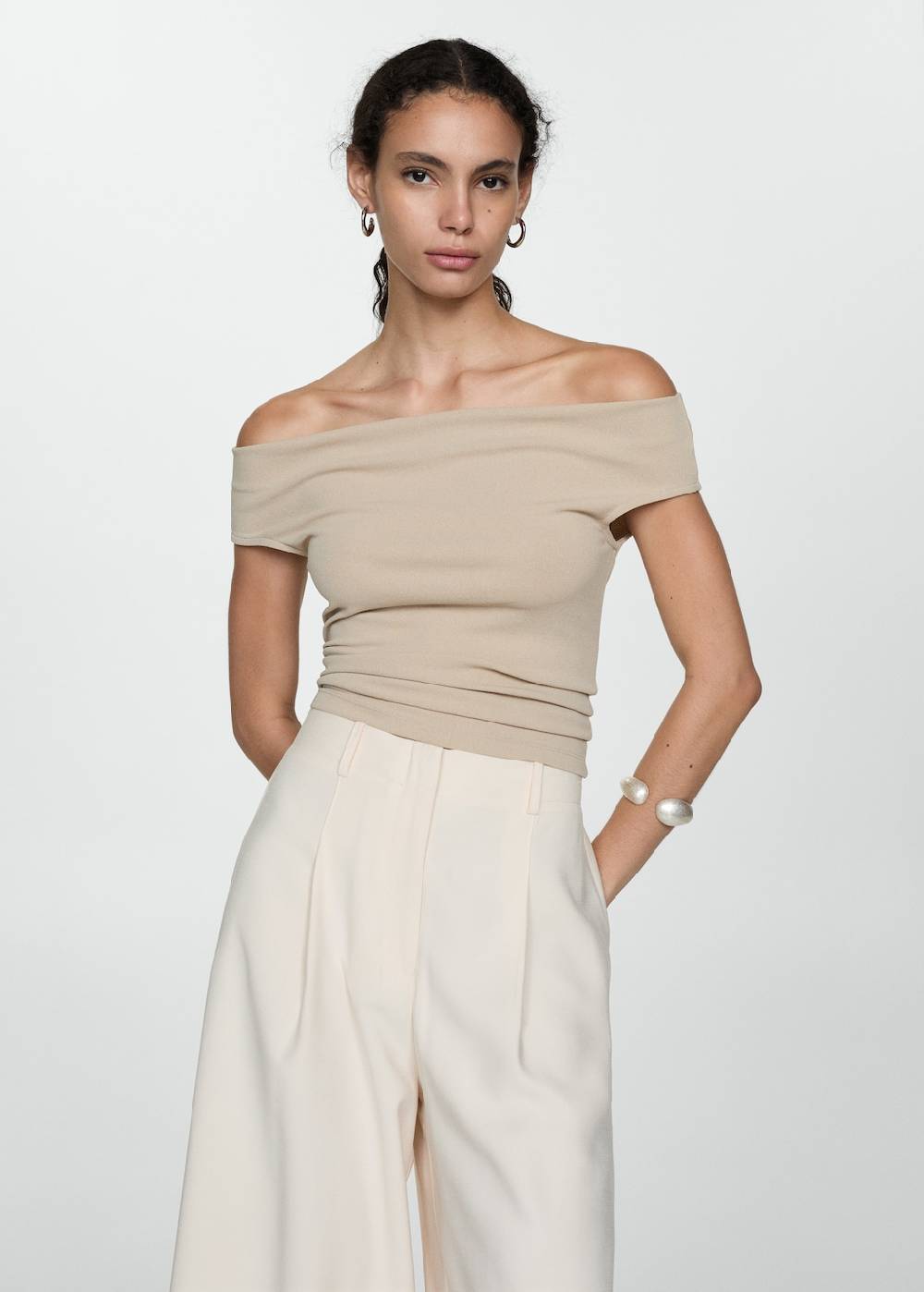 Mango Wideleg-Hose mit Stretchbund Saisonschlussverkauf