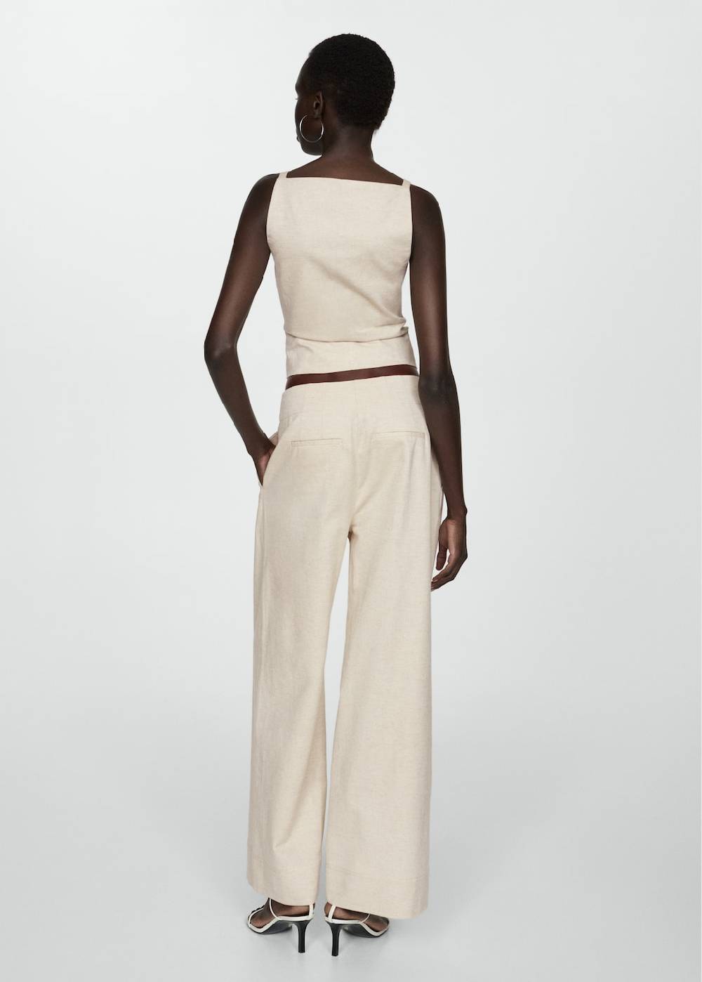 Mango Wideleg-Bundfaltenhose Online Outlet