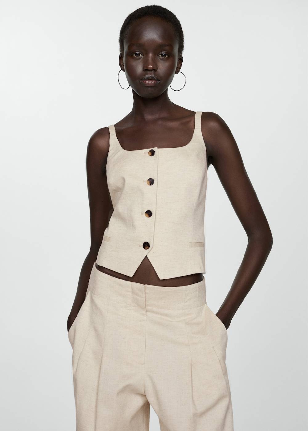 Mango Wideleg-Bundfaltenhose Online Outlet