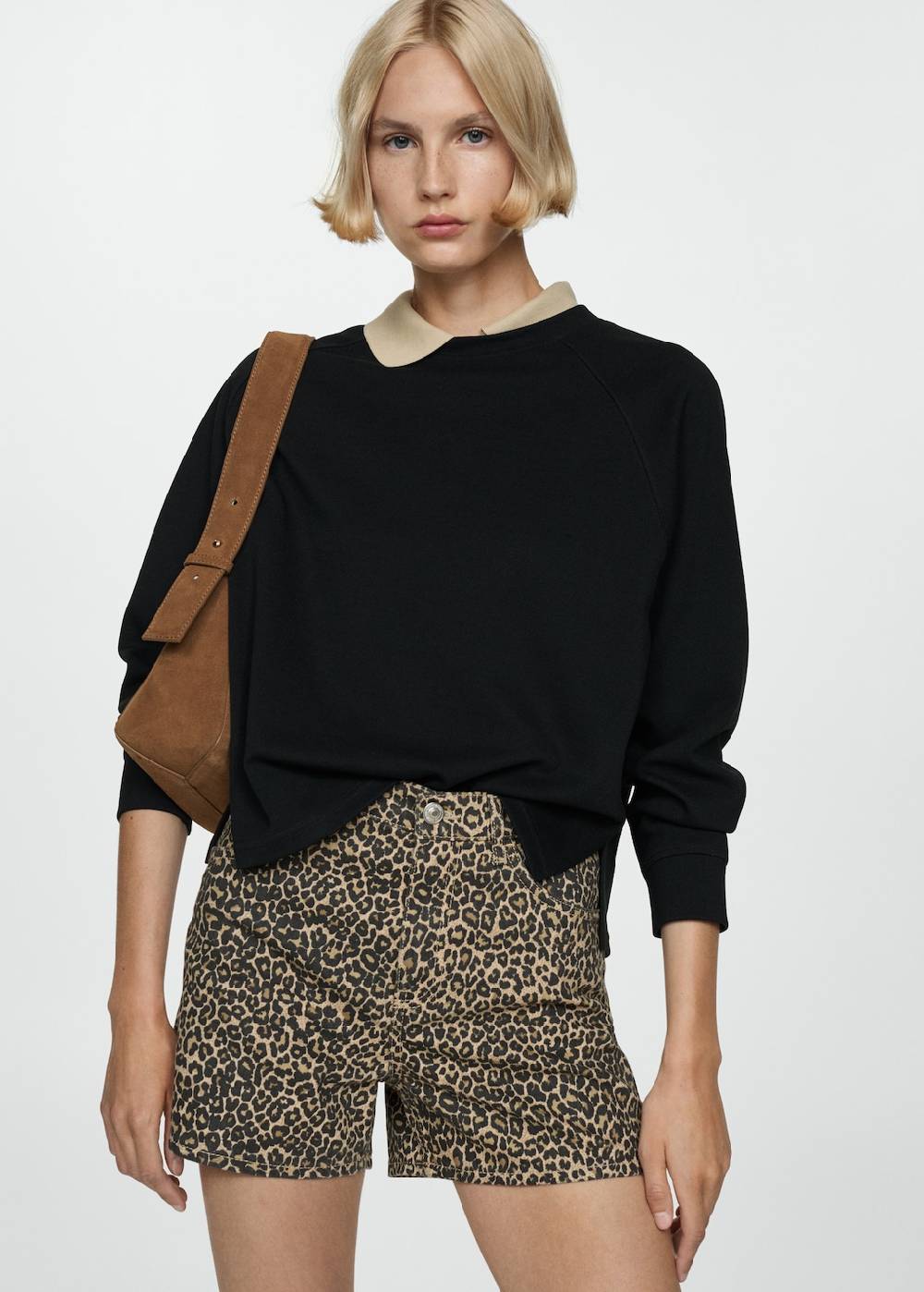 Mango Gerade Shorts mit Leopardenmuster Neuheiten