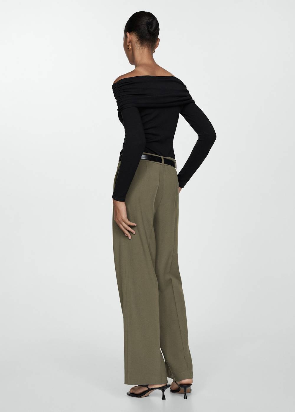 Mango Wideleg-Bundfaltenhose Sonderangebote