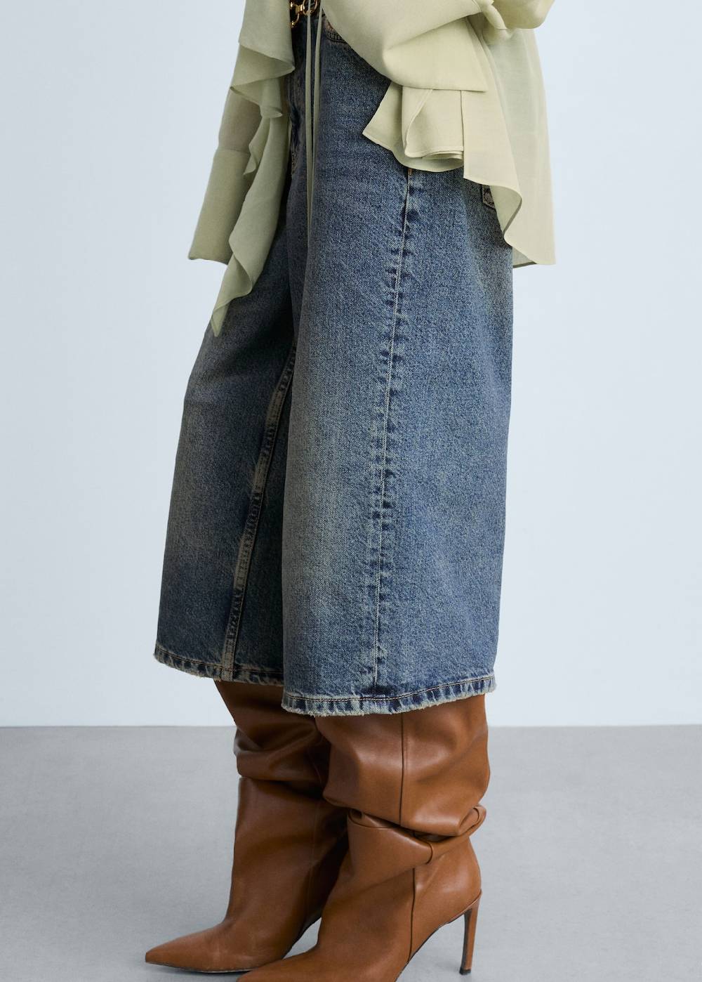 Mango Wideleg-Jeans-Bermudashorts Bis zu 60% Rabatt