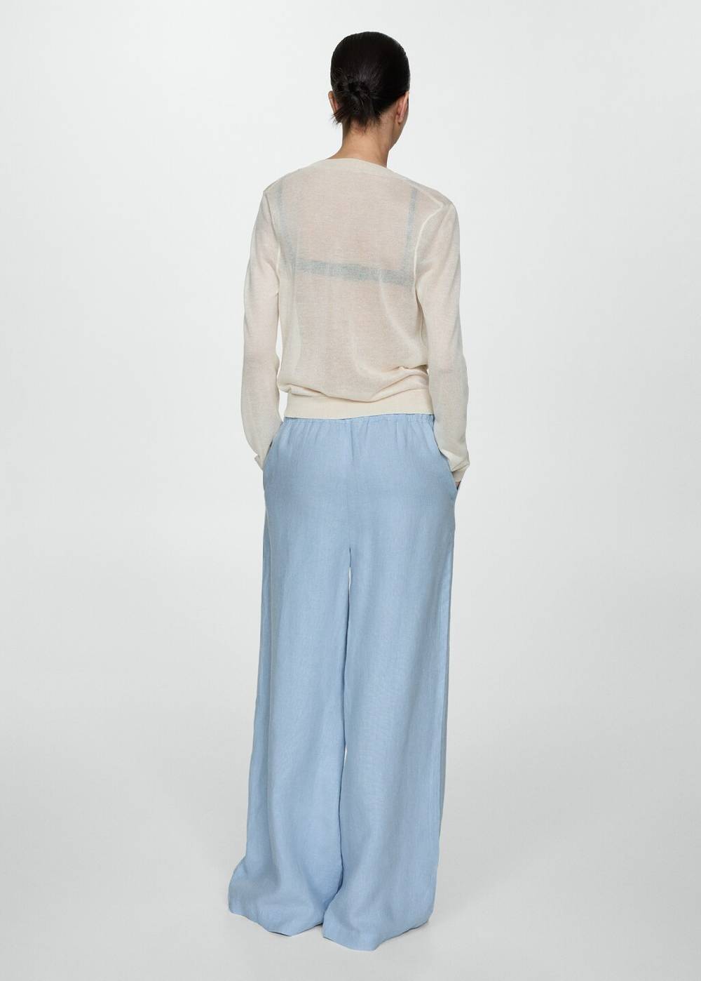 Mango Wideleg-Hose aus 100 % Leinen Nur noch ein Tag übrig
