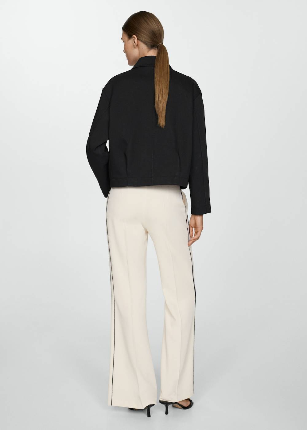 Mango Gestreifte Wideleg-Hose Outlet