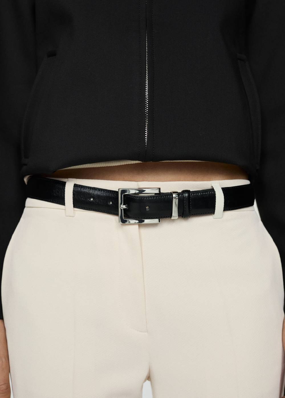 Mango Gestreifte Wideleg-Hose Outlet