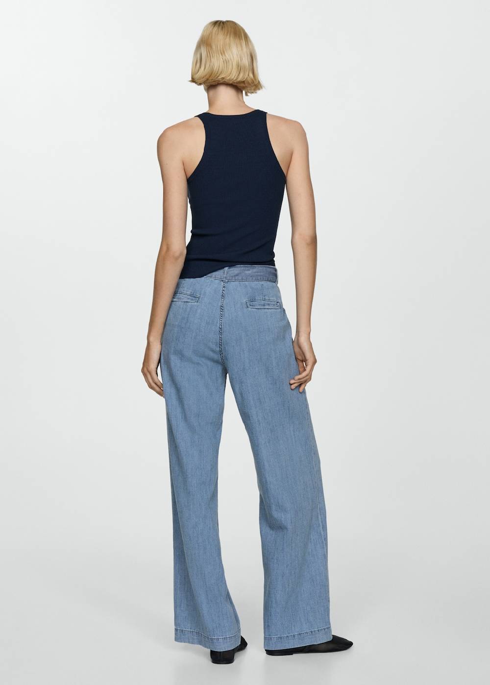 Mango Fließende Hose mit Gürtel Verkauf