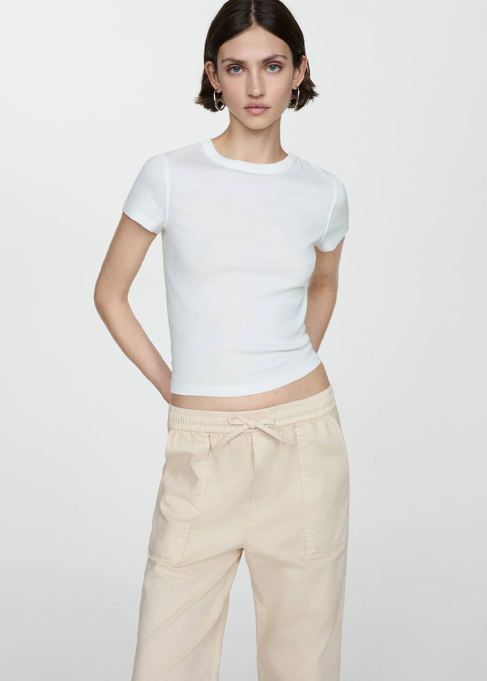 Mango Baumwollhose mit Gummibund Hotsell