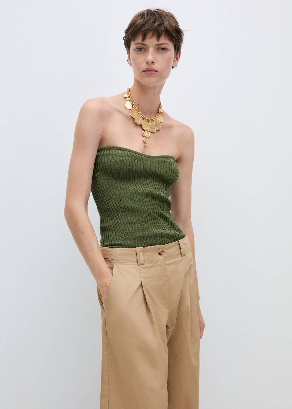 Mango Wideleg-Bundfaltenhose Schlussverkauf