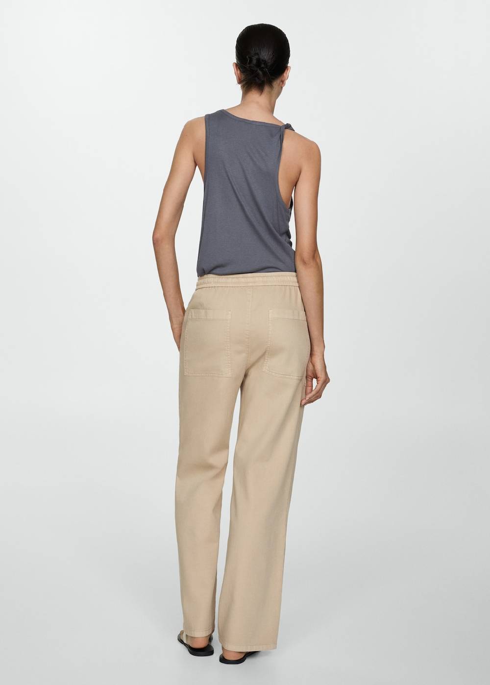 Mango Baumwollhose mit Gummibund Limitierter Zeitrabatt
