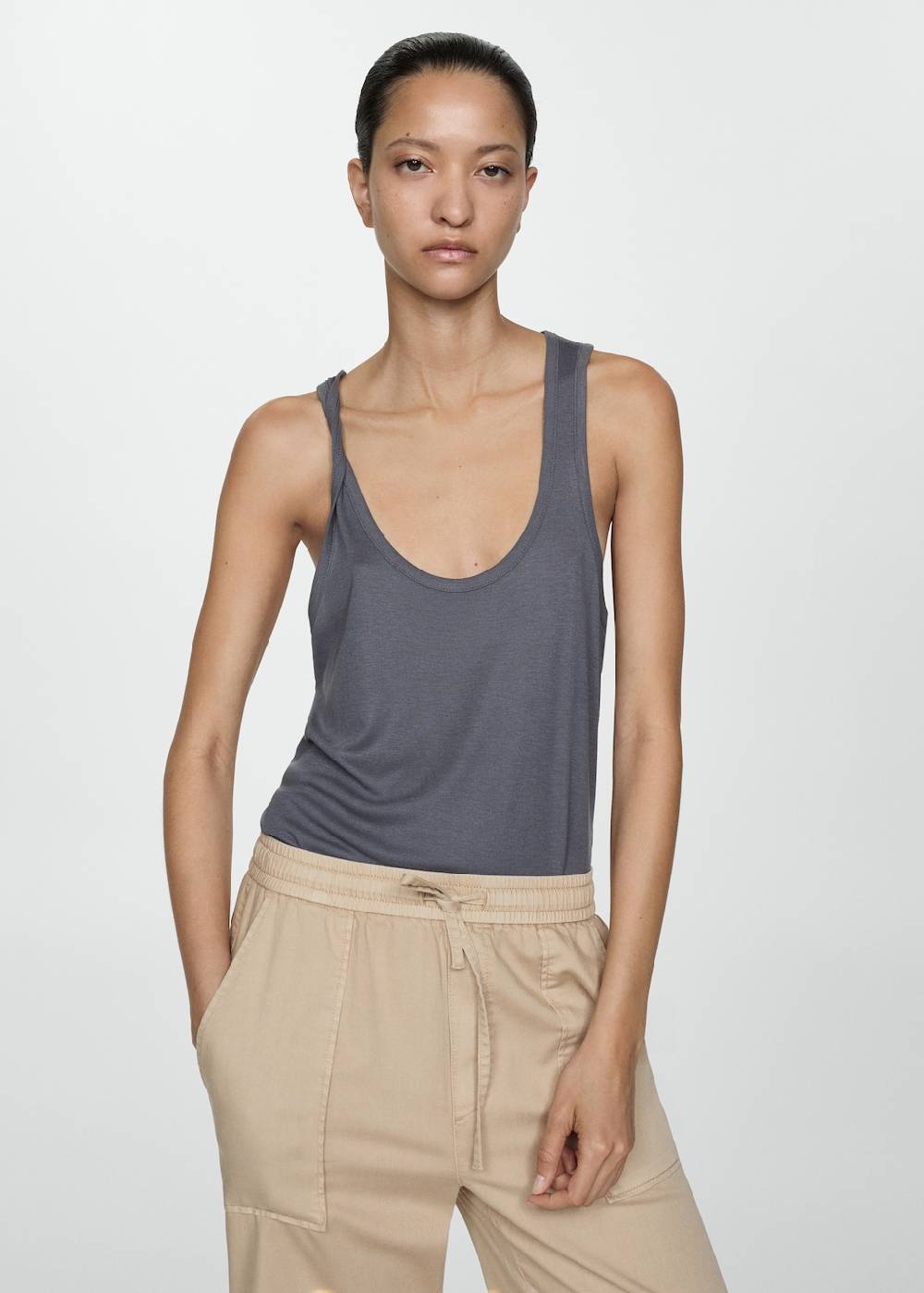 Mango Baumwollhose mit Gummibund Limitierter Zeitrabatt