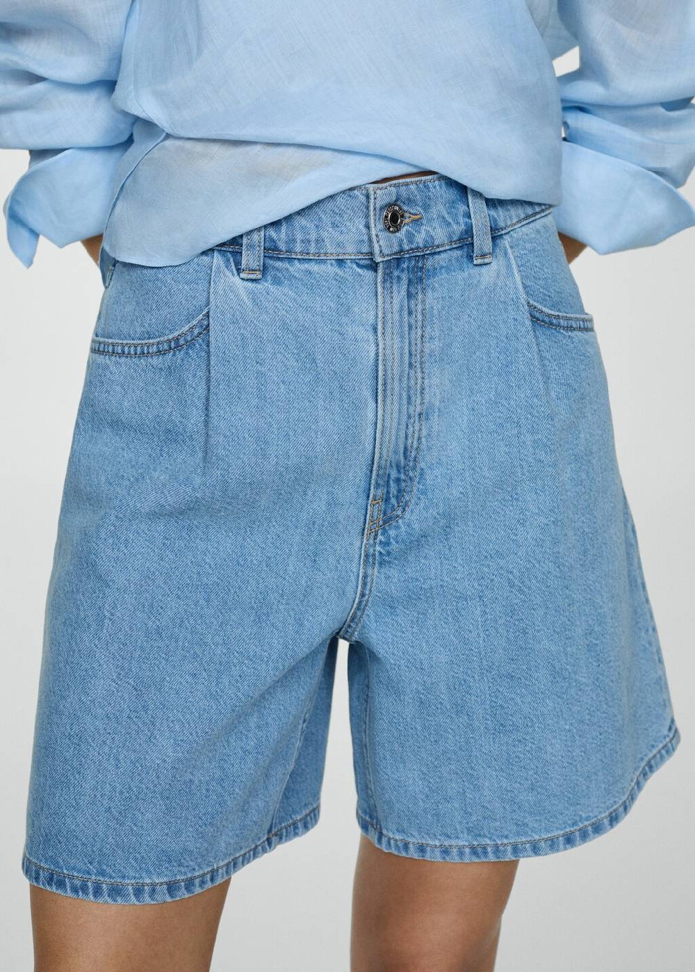 Mango Jeans-Shorts mit Bundfalten Weihnachtsangebot