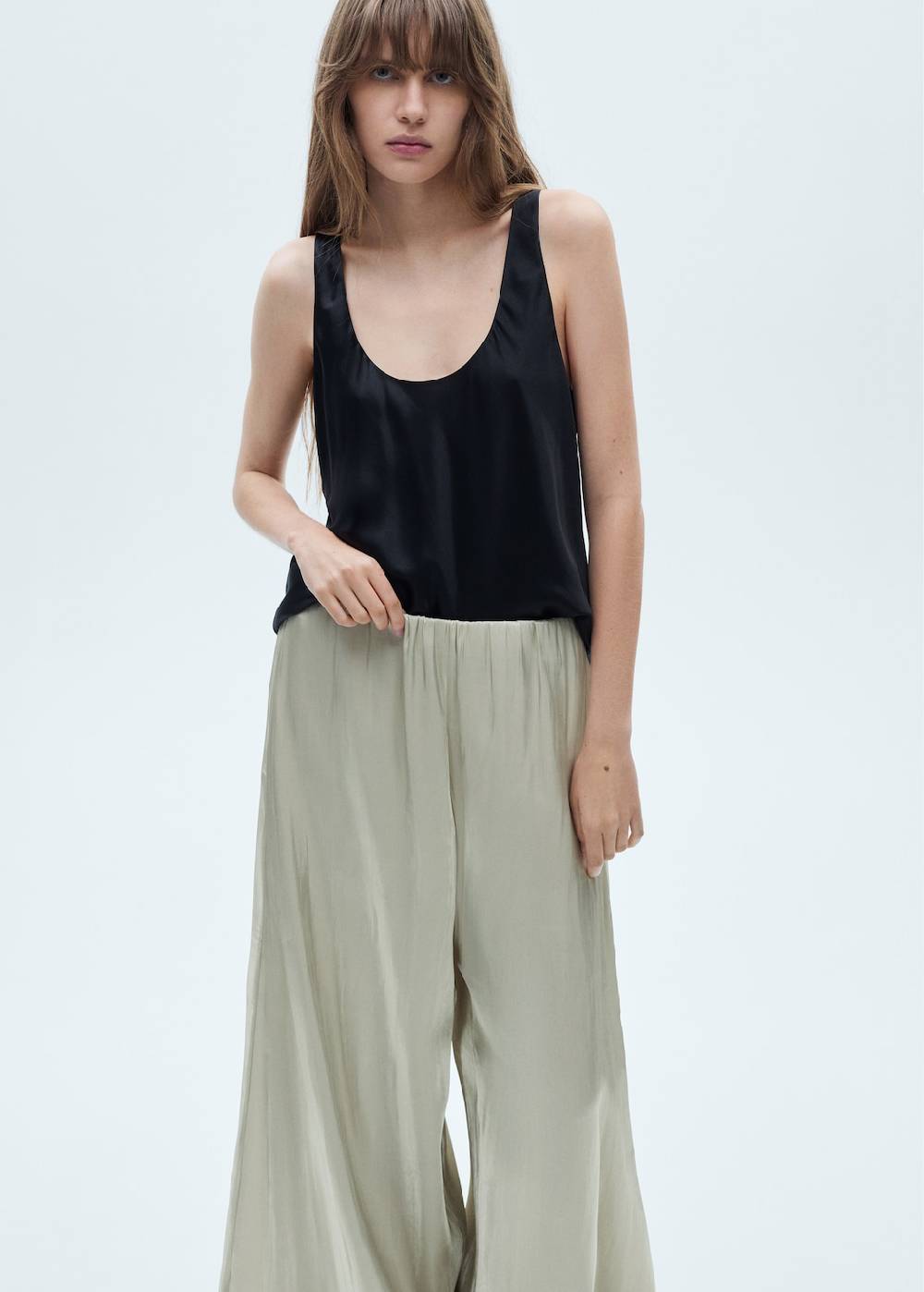 Mango Fließende Satinhose VIP-Rabatte