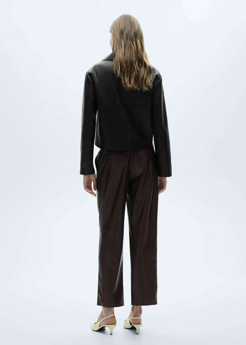 Mango Hose mit Stretchbund und Leder-Effekt Neueste Stile