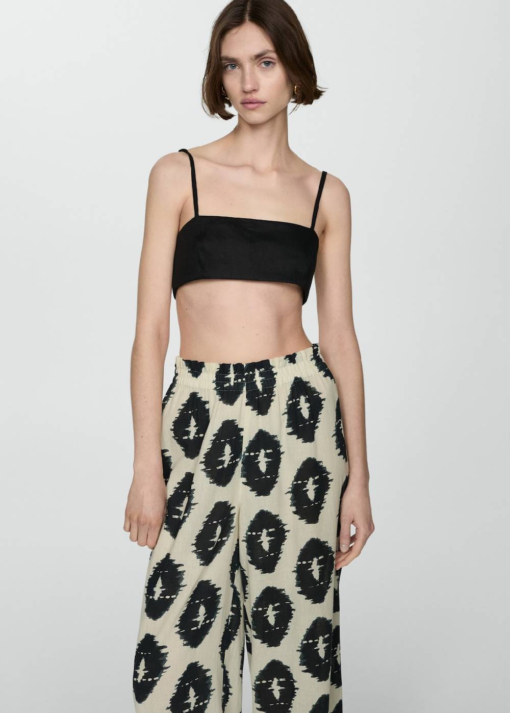 Mango Gemusterte Wideleg-Hose Letzte 2 Tage
