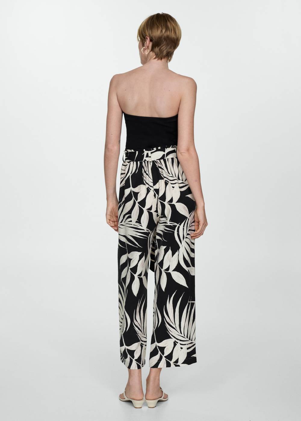 Mango Gemusterte Hose mit Schleife Letzter Tag