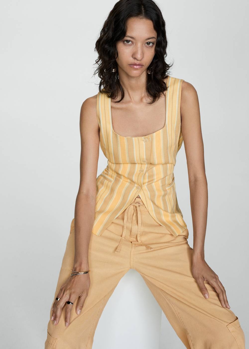 Mango Wideleg-Hose aus Lyocell Bis zu 60% Rabatt