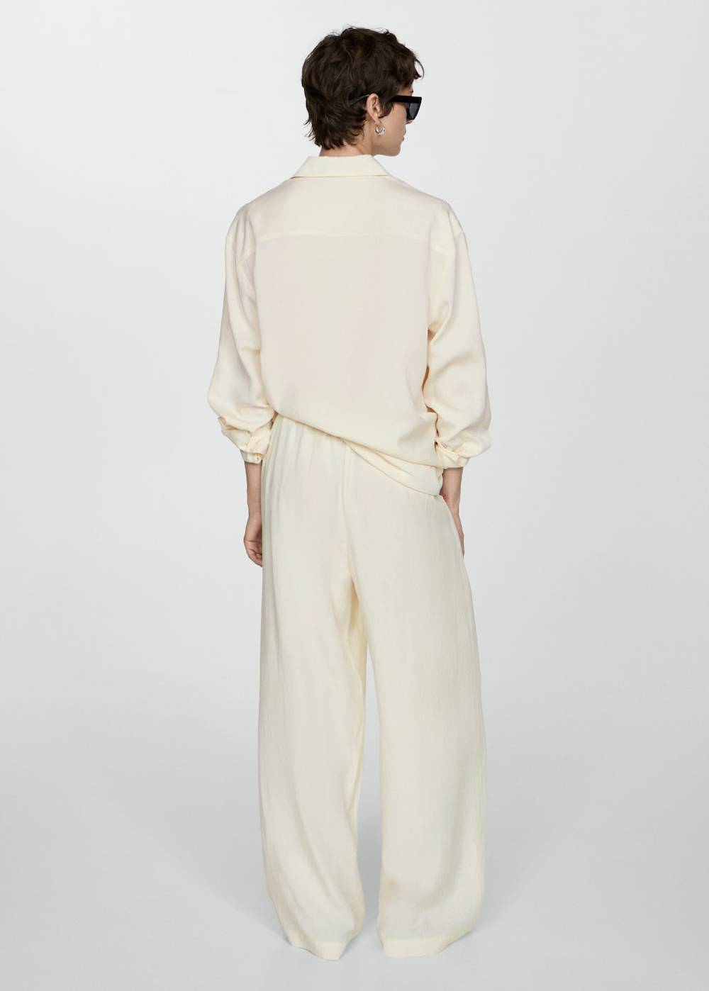 Mango Wideleg-Hose aus Lyocell Sonderangebot der Fabrik