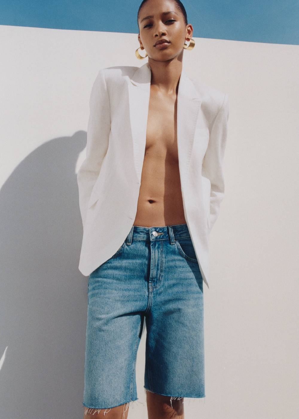 Mango Gerade Jeans-Bermudashorts Vierteljährliche Förderung