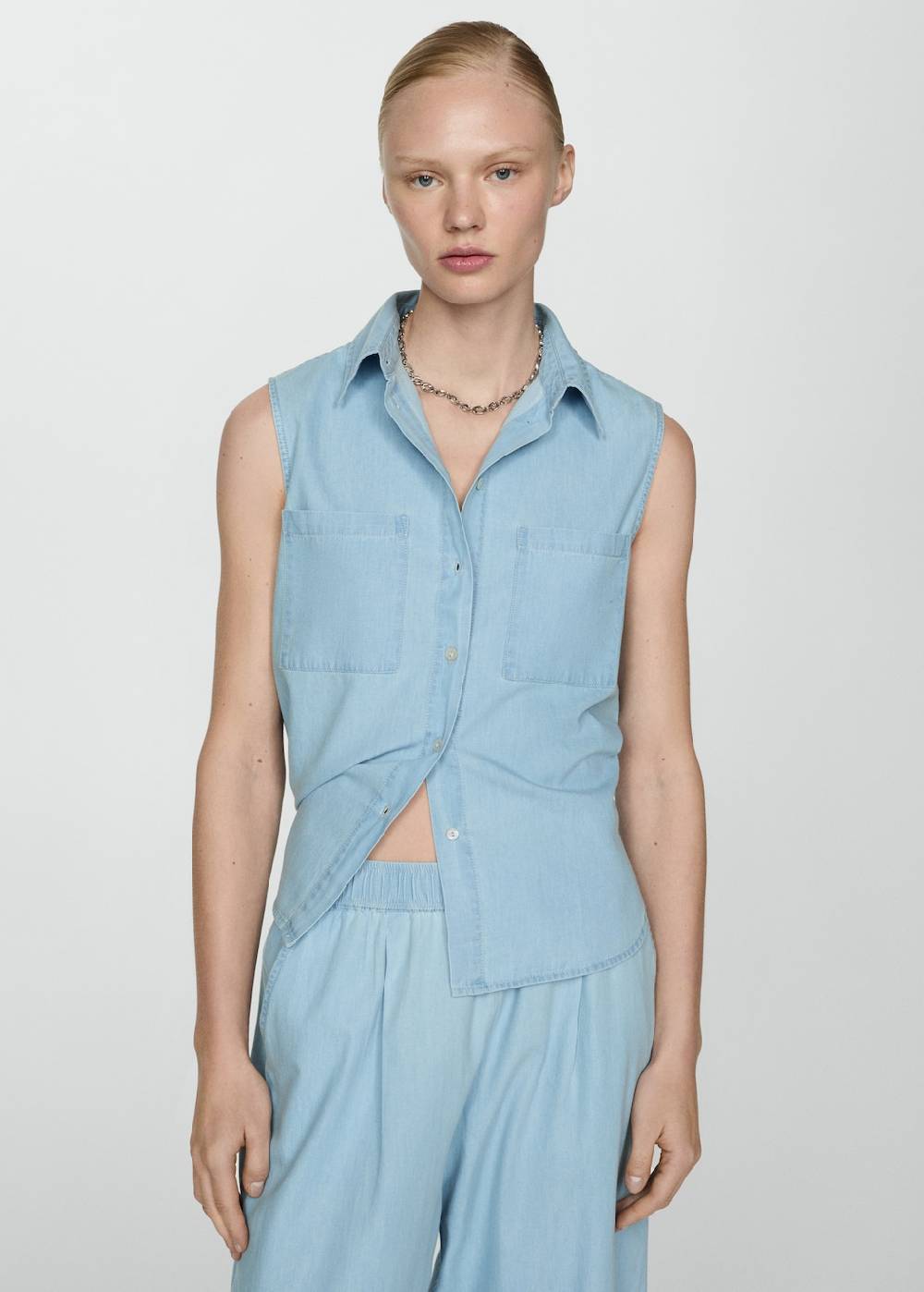 Mango Fließende Baumwollhose Discount Store für neue Produkte