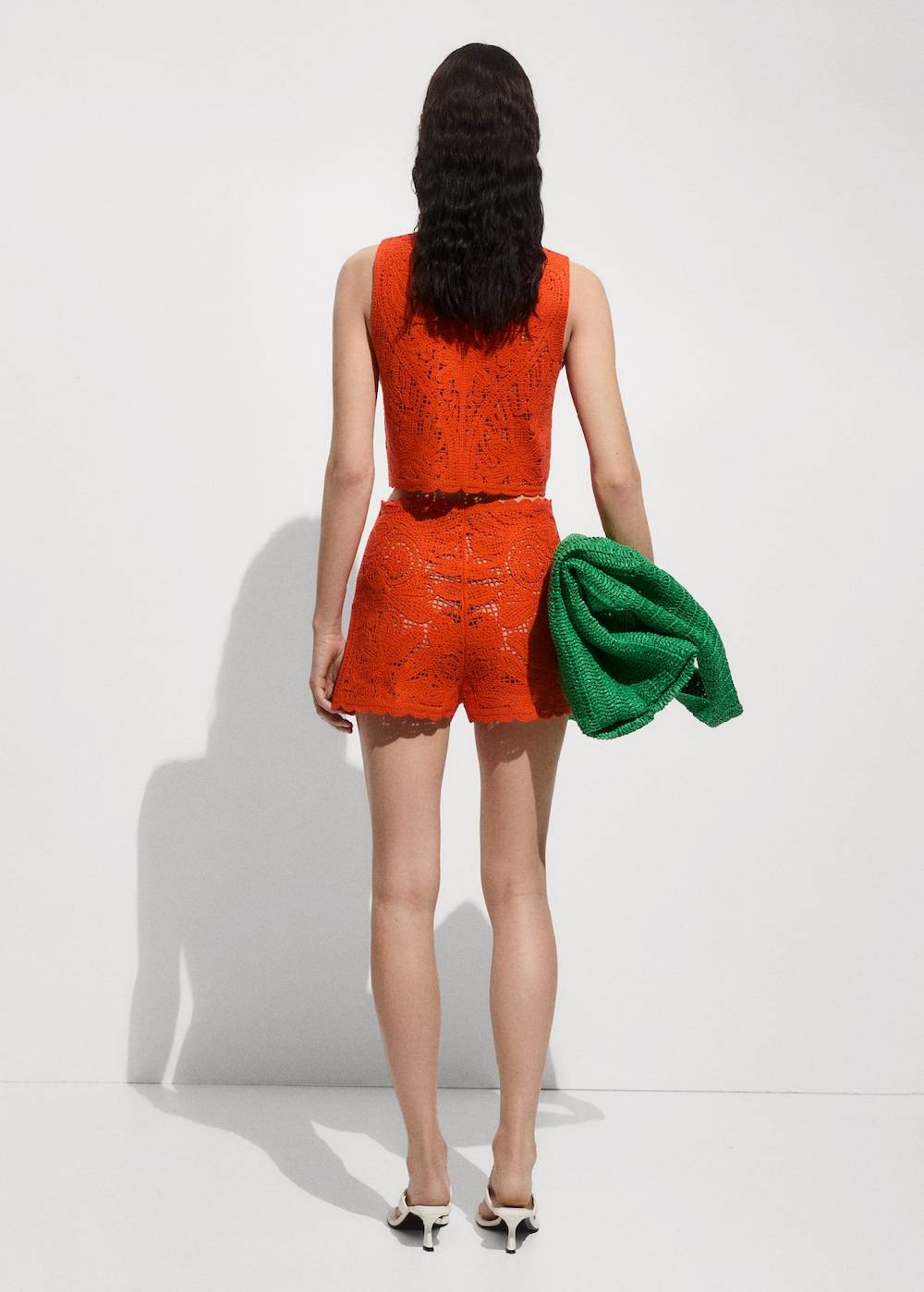 Mango Geblümte Häkel-Shorts Kostenloser Versand international