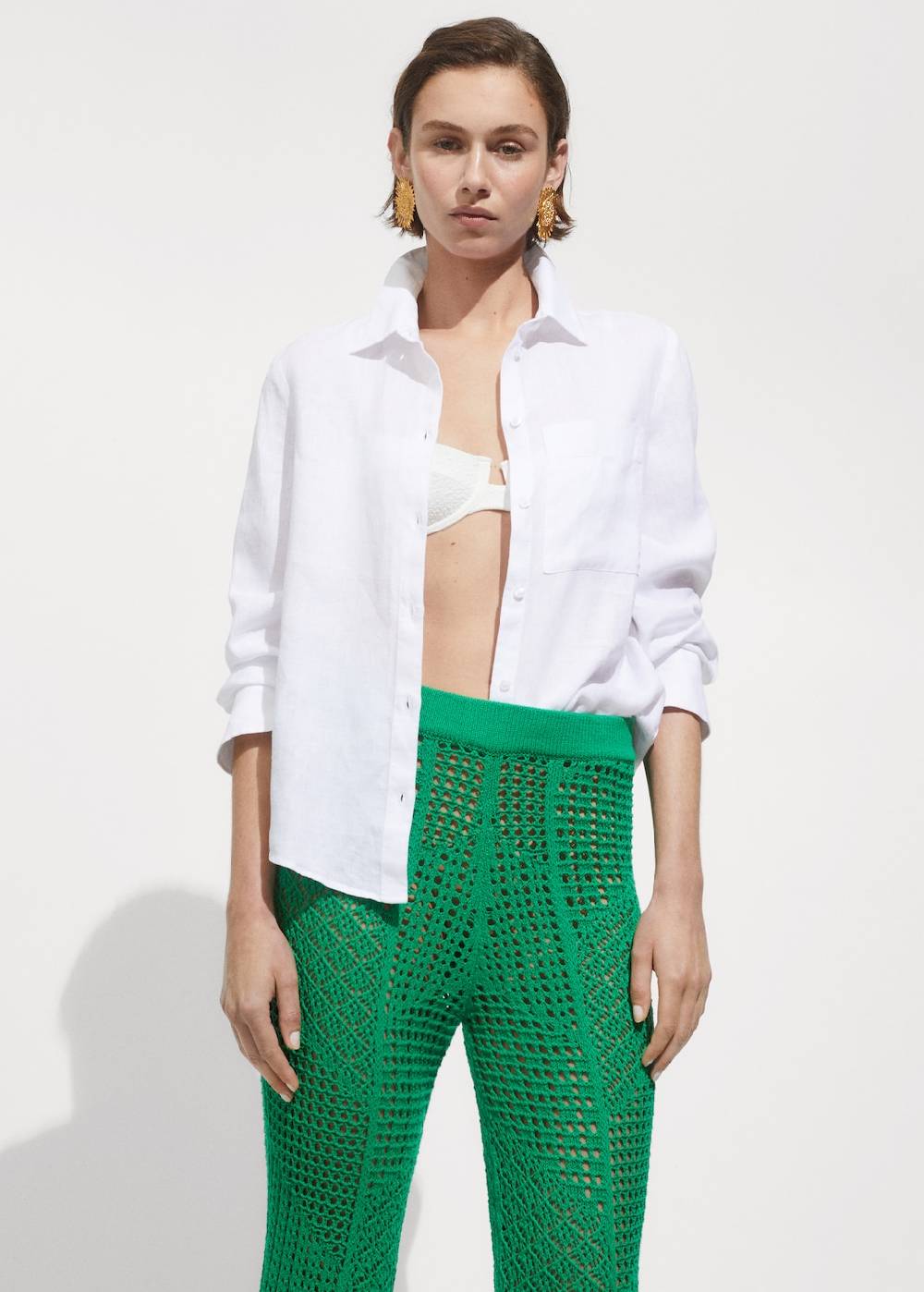 Mango Hose mit Lochmuster Fabrikladen