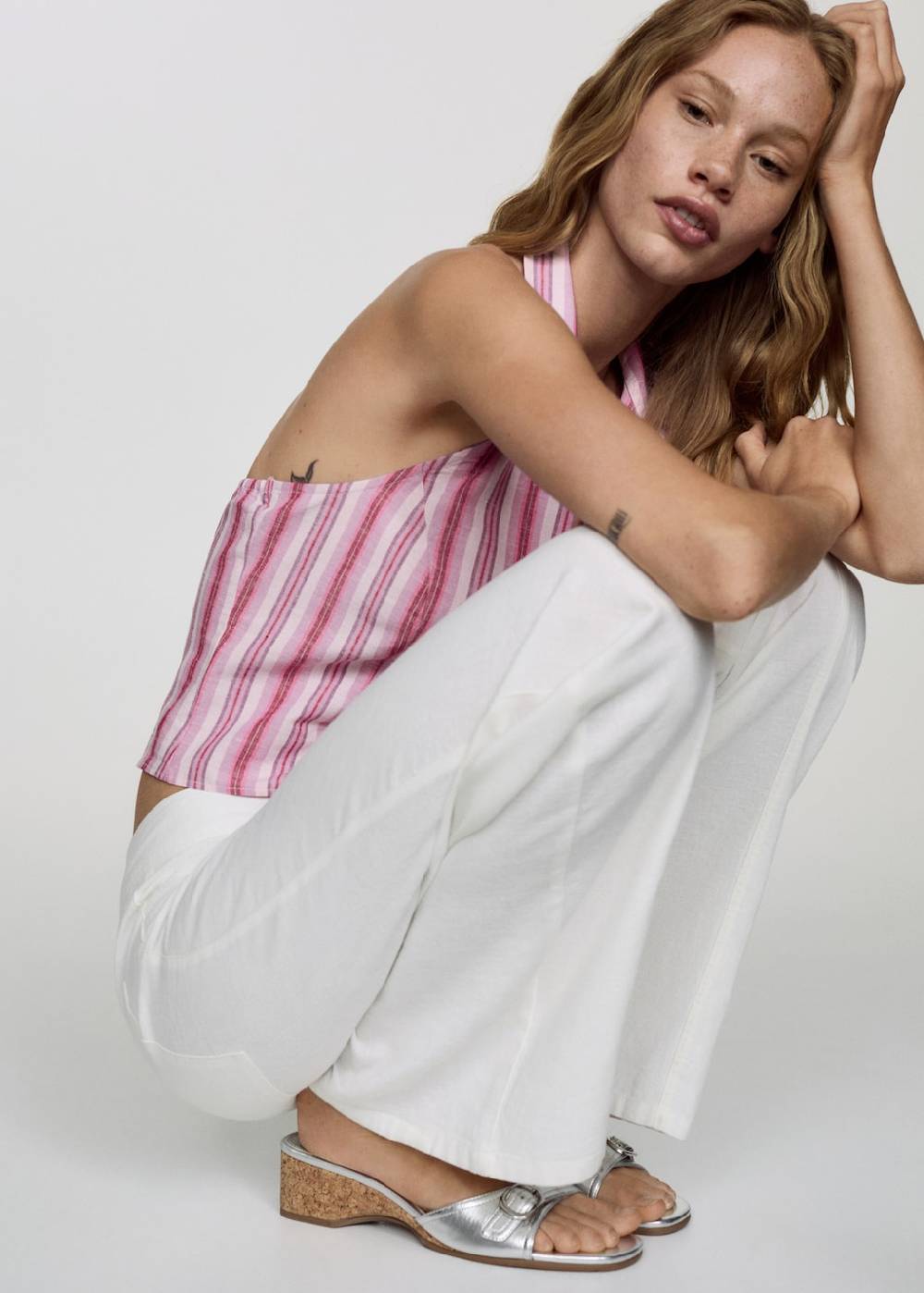 Mango Leinenhose mit Schleifendetail Begrenzt auf 3 Tage