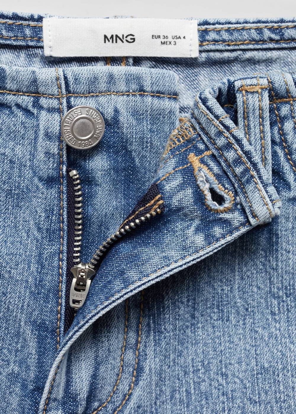 Mango Denim-Shorts mit niedriger Bundhöhe Auslauf
